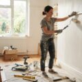 Billig renovering af hus hvor husejer selv maler væggen for at spare penge