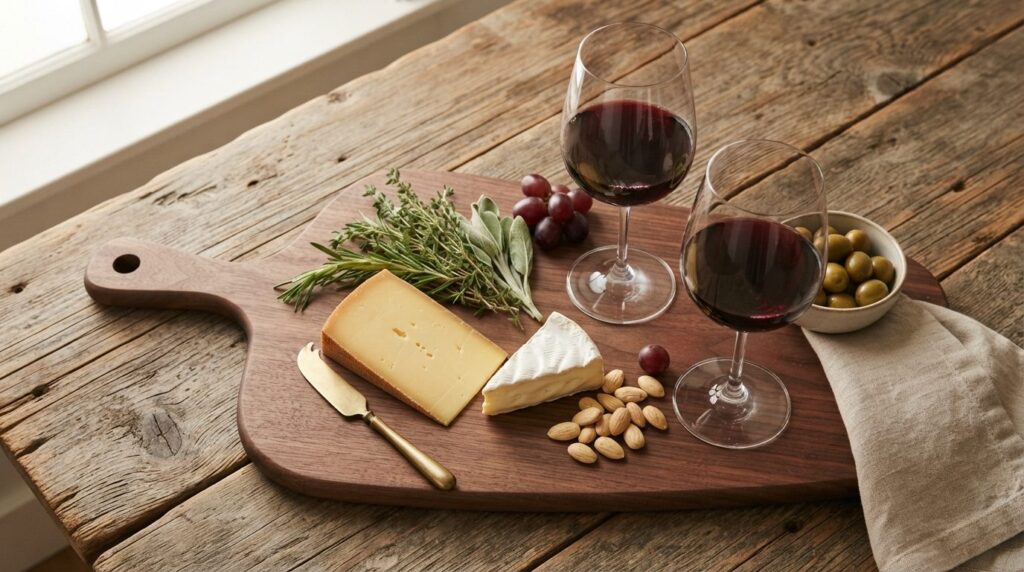 Close-up flatlay composition of luxury branded wine glasses 