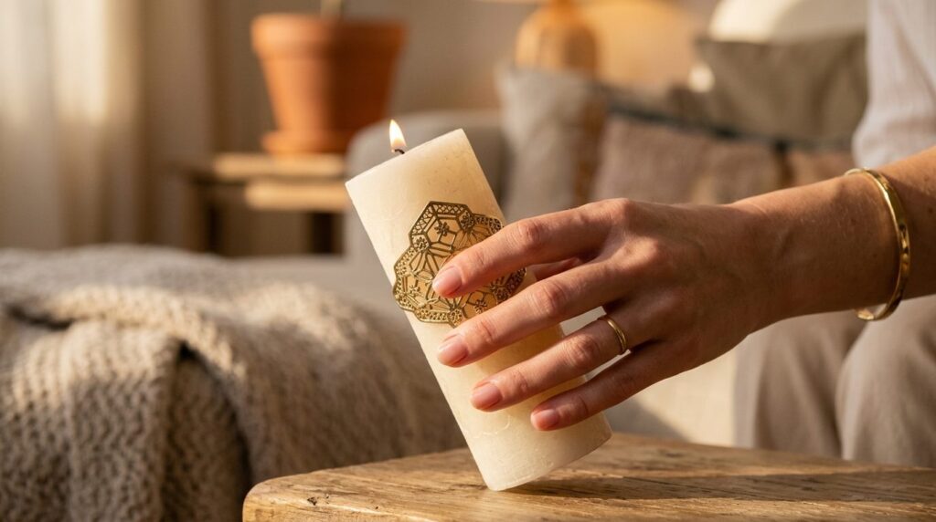 Close-up detail shot of a womans hand holding a delicate me
